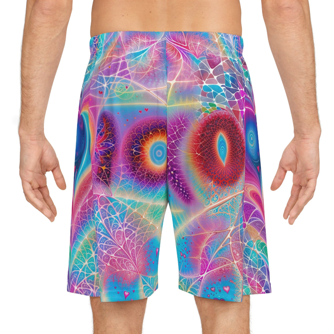 Vibrant Ethereal Love - AOP Basketball Shorts - All Over Prints - g(0D·IO) - Seam thread color automatically matched to design - S -