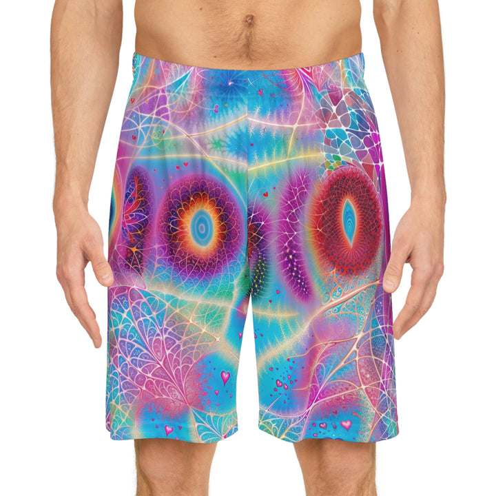 Vibrant Ethereal Love - AOP Basketball Shorts - All Over Prints - g(0D·IO) - Seam thread color automatically matched to design - S -