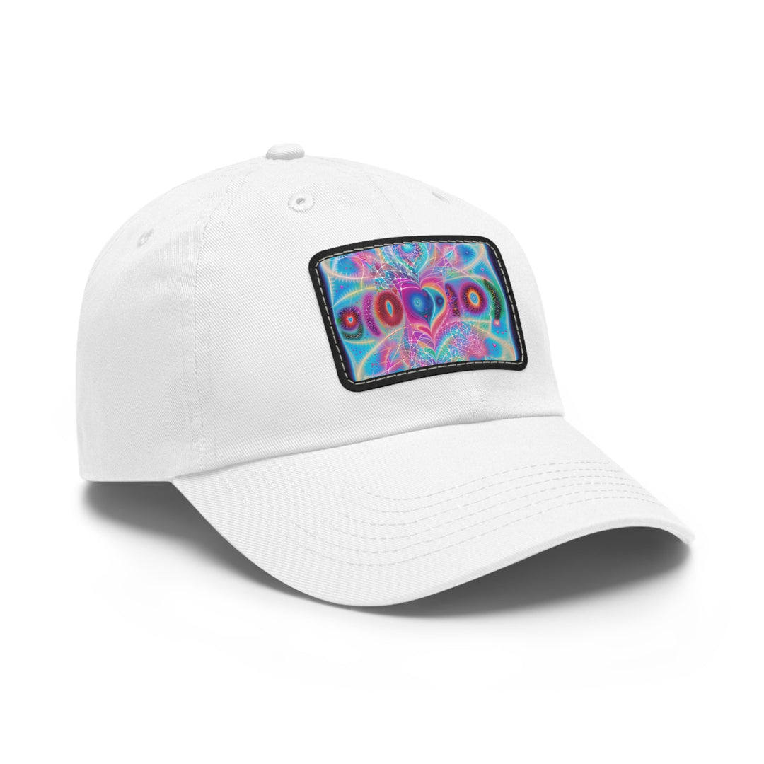 Vibrant Ethereal Love - Dad Hat - Hats - g(0D·IO) - White / Black patch - Rectangle - One size