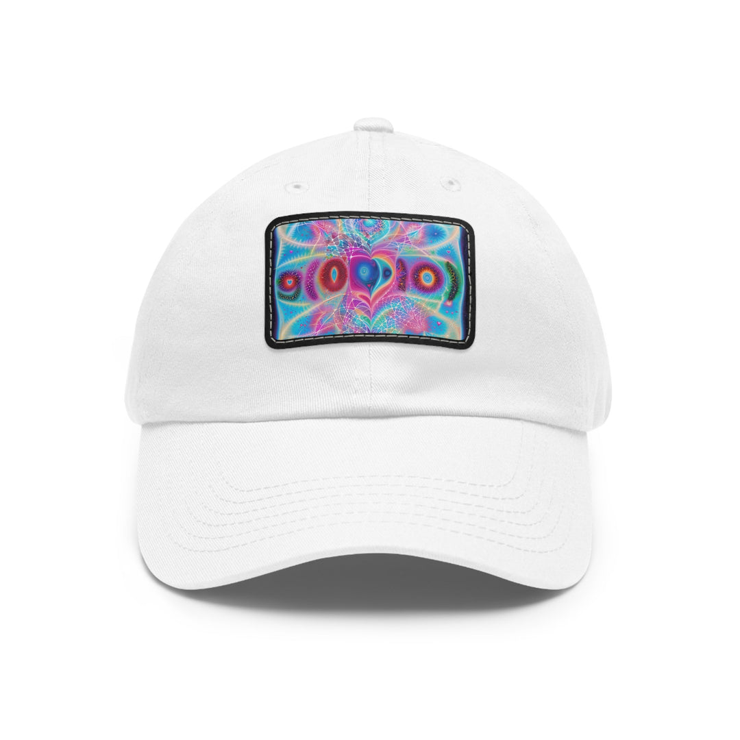 Vibrant Ethereal Love - Dad Hat - Hats - g(0D·IO) - White / Black patch - Rectangle - One size