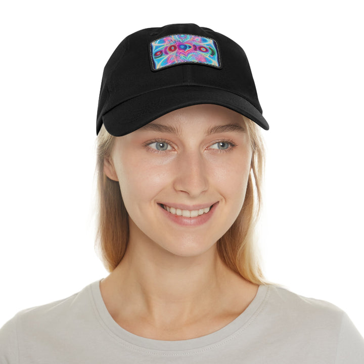 Vibrant Ethereal Love - Dad Hat - Hats - g(0D·IO) - White / Black patch - Rectangle - One size