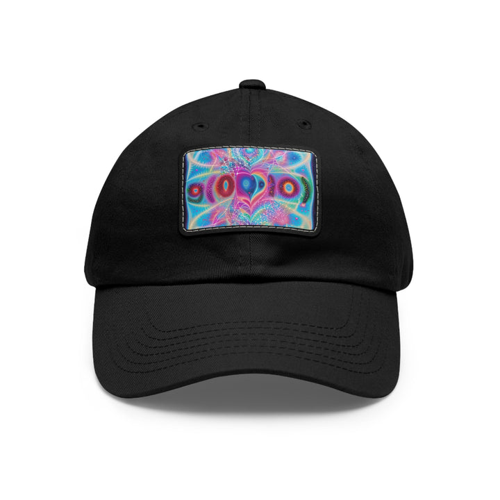 Vibrant Ethereal Love - Dad Hat - Hats - g(0D·IO) - Black / Black patch - Rectangle - One size