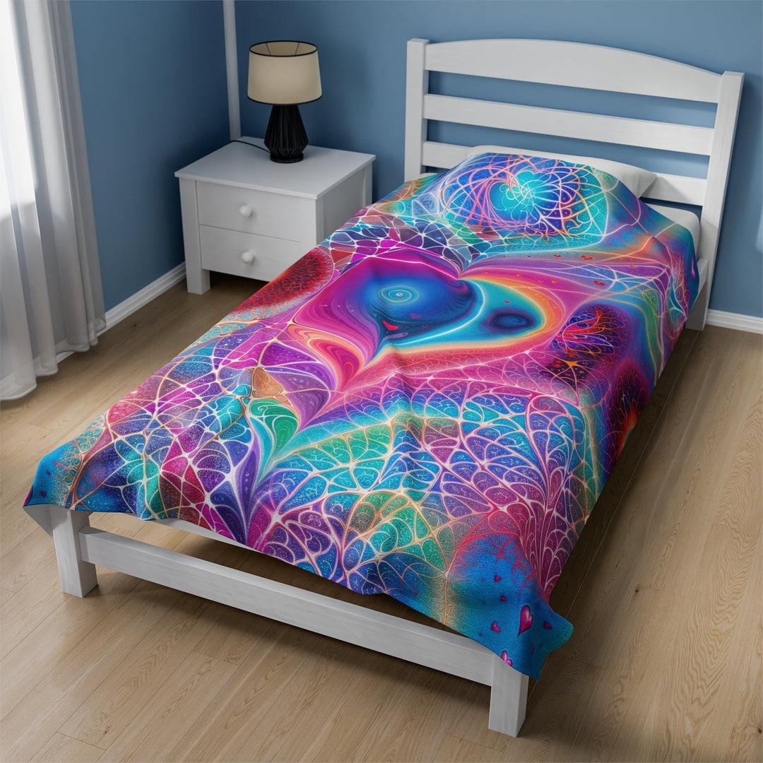 Vibrant Ethereal Love - Velveteen Plush Blanket - All Over Prints - g(0D·IO) - 60" × 80" - -