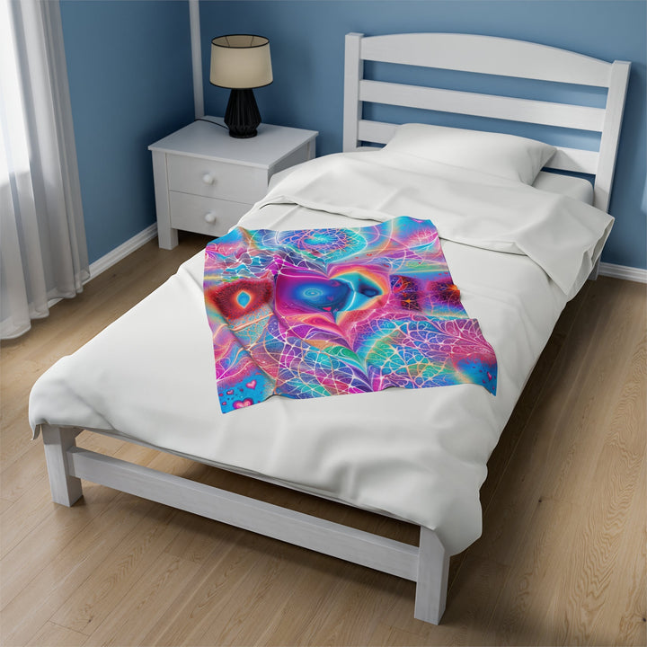 Vibrant Ethereal Love - Velveteen Plush Blanket - All Over Prints - g(0D·IO) - 60" × 80" - -