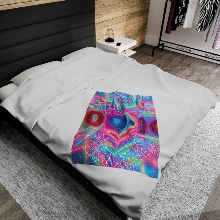 Vibrant Ethereal Love - Velveteen Plush Blanket - All Over Prints - g(0D·IO) - 60" × 80" - -