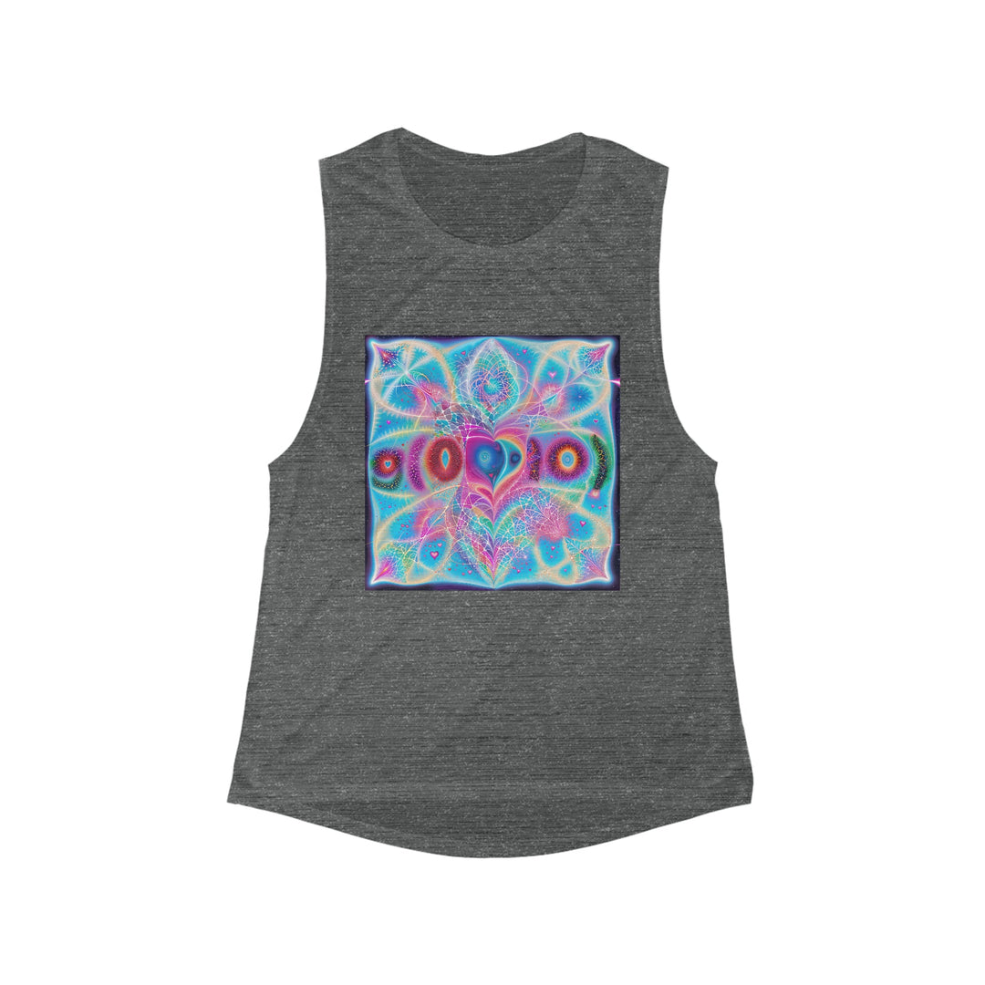 Vibrant Ethereal Love - Women's Flowy Scoop Muscle Tank - Tank Top - g(0D·IO) - S - Asphalt Slub -