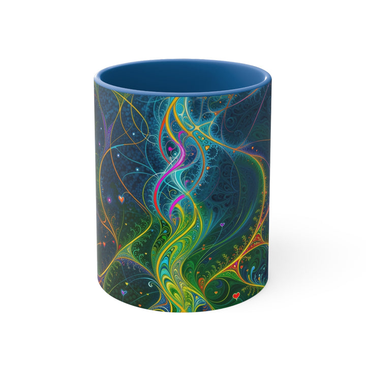 Vibrant Ethereal Swirls - Accent Coffee Mug - Mug - g(0D·IO) - Blue - 11oz -