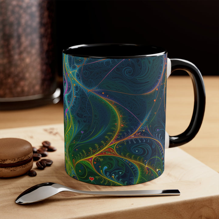 Vibrant Ethereal Swirls - Accent Coffee Mug - Mug - g(0D·IO) - Pink - 11oz -