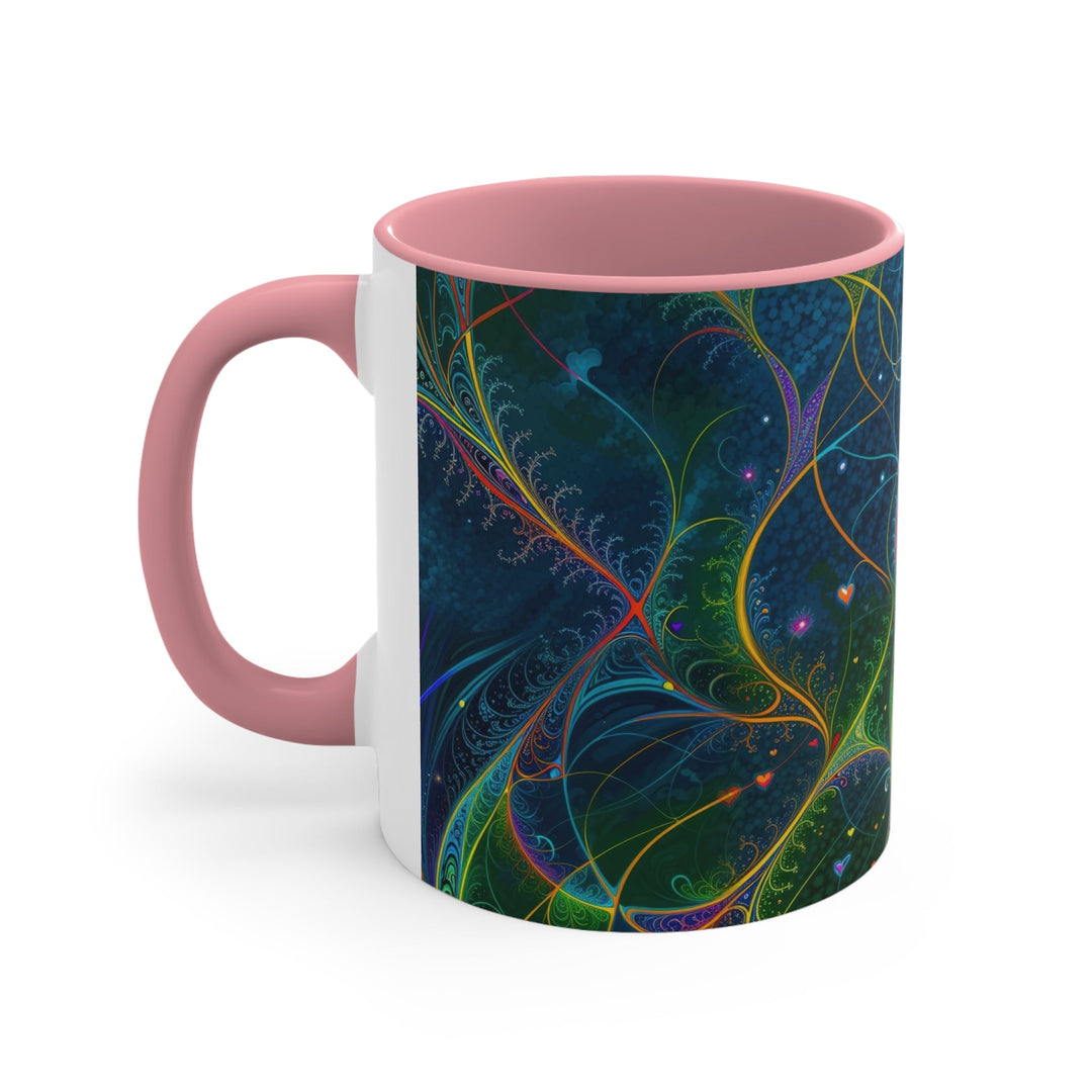 Vibrant Ethereal Swirls - Accent Coffee Mug - Mug - g(0D·IO) - Pink - 11oz -