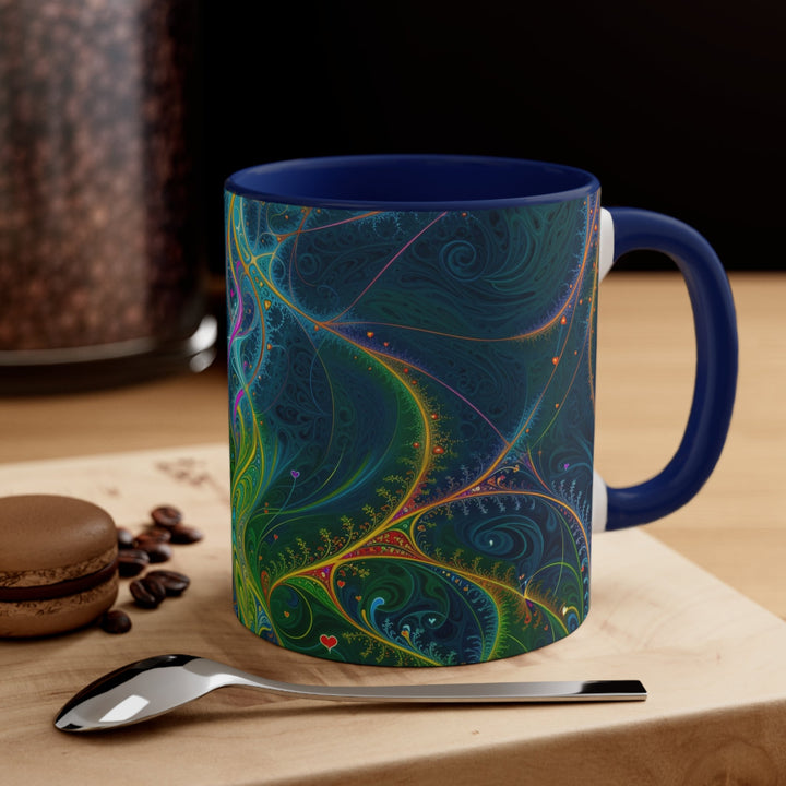 Vibrant Ethereal Swirls - Accent Coffee Mug - Mug - g(0D·IO) - Pink - 11oz -