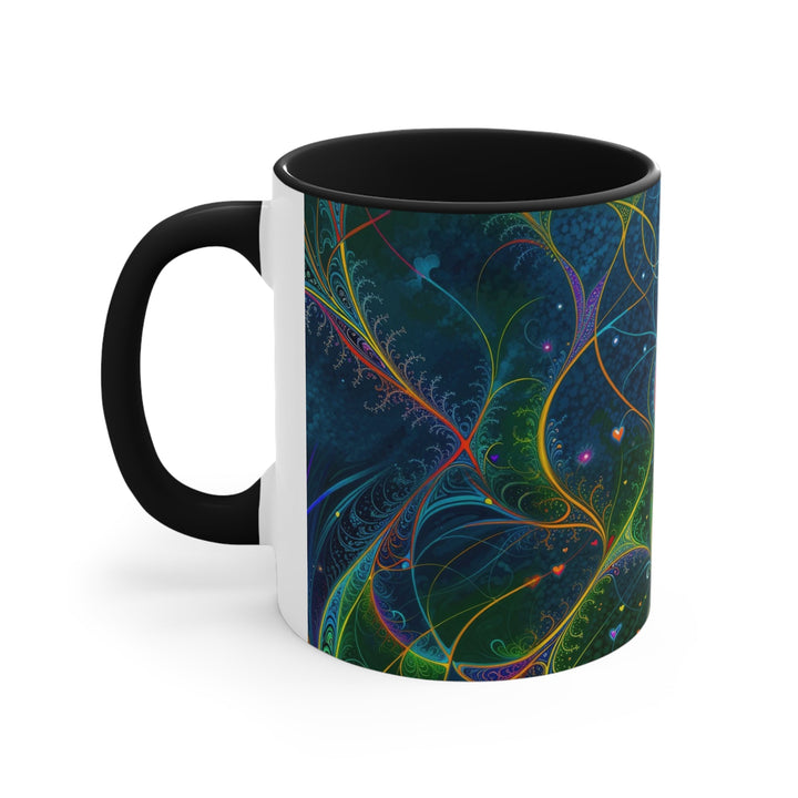 Vibrant Ethereal Swirls - Accent Coffee Mug - Mug - g(0D·IO) - Pink - 11oz -