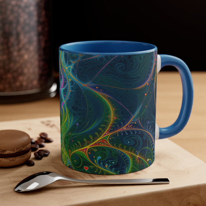 Vibrant Ethereal Swirls - Accent Coffee Mug - Mug - g(0D·IO) - Pink - 11oz -