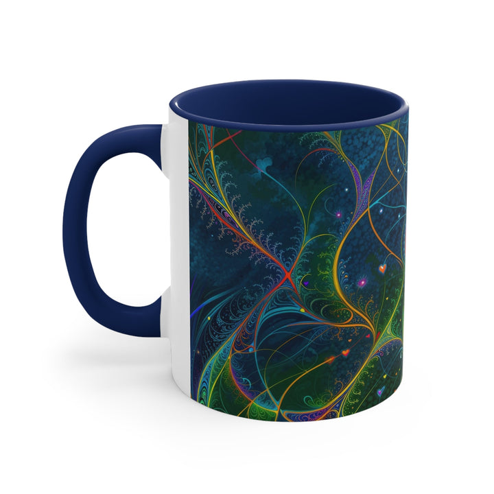 Vibrant Ethereal Swirls - Accent Coffee Mug - Mug - g(0D·IO) - Pink - 11oz -