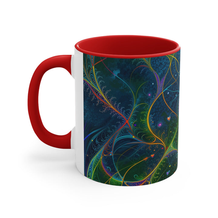 Vibrant Ethereal Swirls - Accent Coffee Mug - Mug - g(0D·IO) - Pink - 11oz -