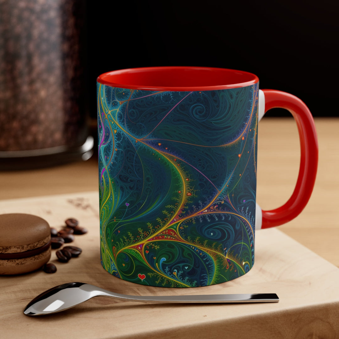 Vibrant Ethereal Swirls - Accent Coffee Mug - Mug - g(0D·IO) - Pink - 11oz -