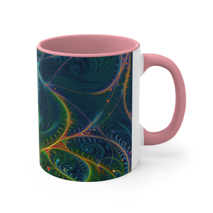 Vibrant Ethereal Swirls - Accent Coffee Mug - Mug - g(0D·IO) - Pink - 11oz -