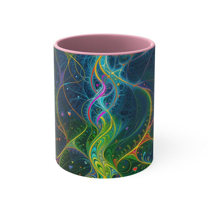 Vibrant Ethereal Swirls - Accent Coffee Mug - Mug - g(0D·IO) - Pink - 11oz -