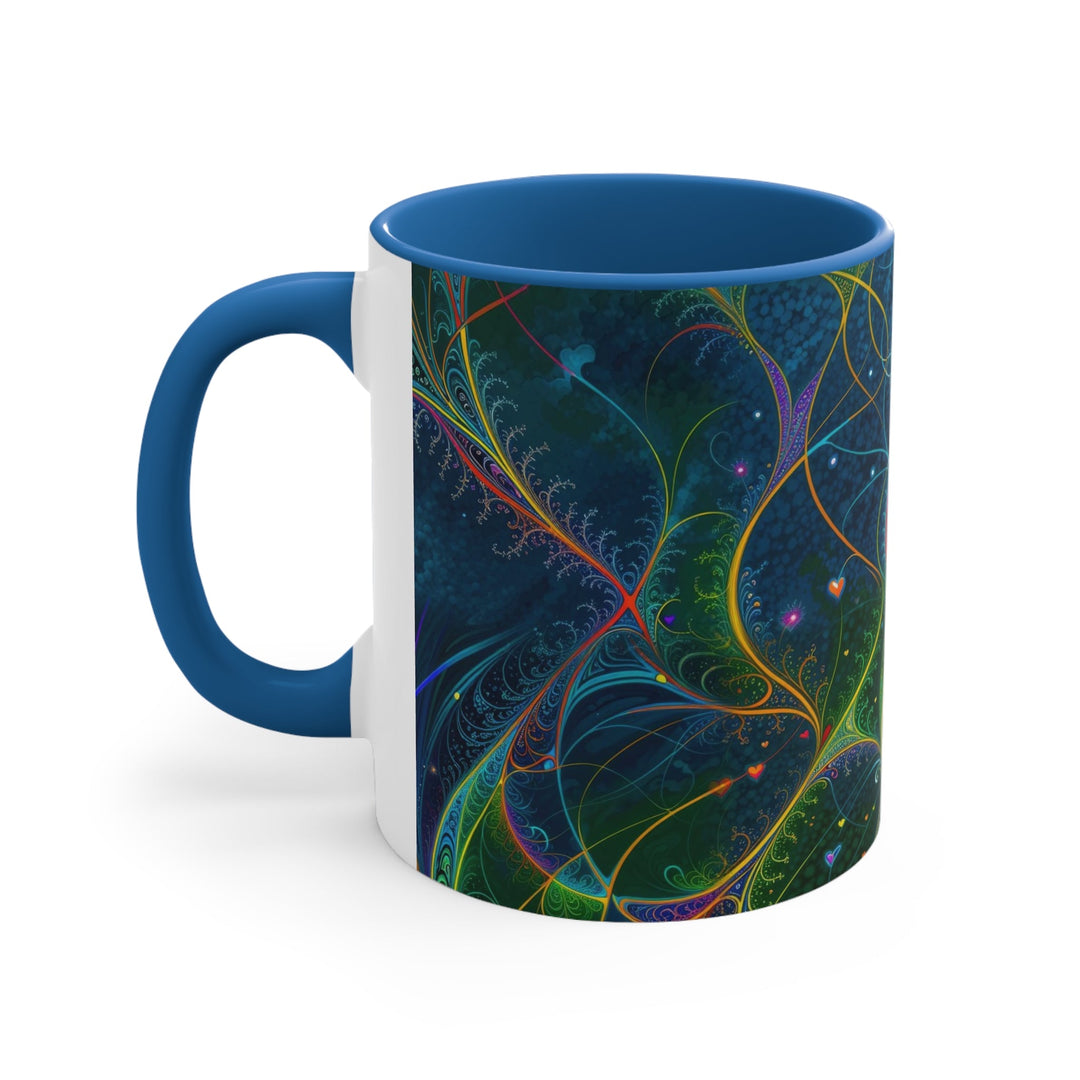 Vibrant Ethereal Swirls - Accent Coffee Mug - Mug - g(0D·IO) - Pink - 11oz -