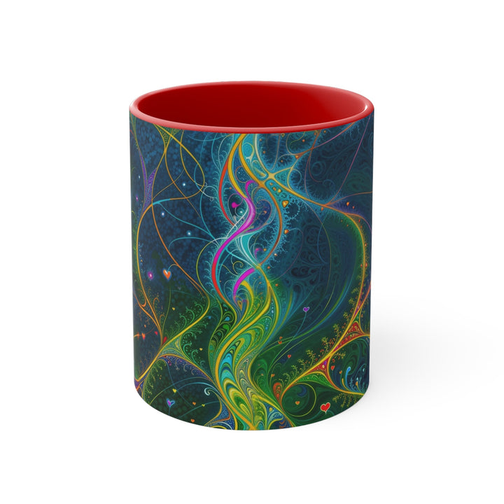 Vibrant Ethereal Swirls - Accent Coffee Mug - Mug - g(0D·IO) - Red - 11oz -