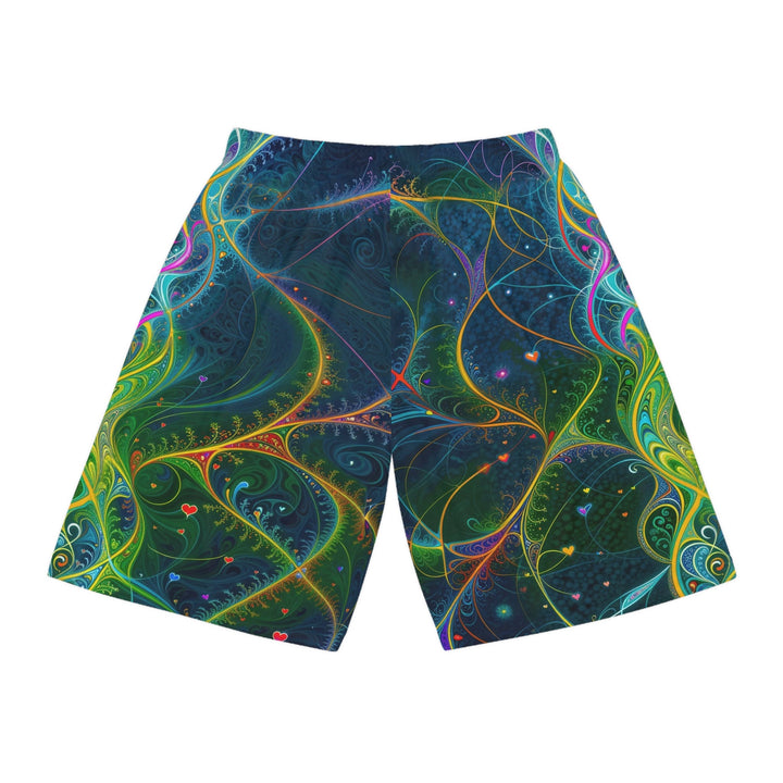 Vibrant Ethereal Swirls - AOP Basketball Shorts - All Over Prints - g(0D·IO) - Seam thread color automatically matched to design - S -