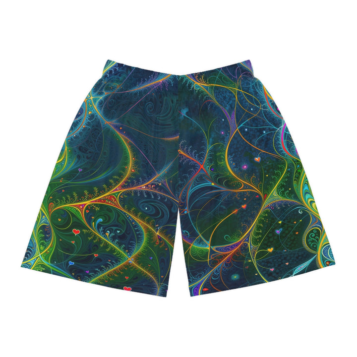 Vibrant Ethereal Swirls - AOP Basketball Shorts - All Over Prints - g(0D·IO) - Seam thread color automatically matched to design - S -