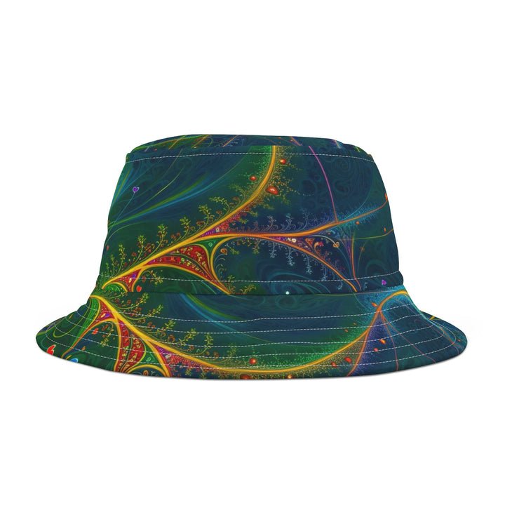 Vibrant Ethereal Swirls - Bucket Hat - Hats - g(0D·IO) - Large - White stitching -