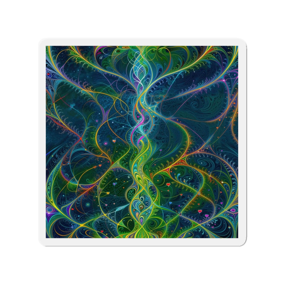 Vibrant Ethereal Swirls - Die-cut Magnet - Home Decor - g(0D·IO) - 6 × 6" - Die-Cut - 1 pc