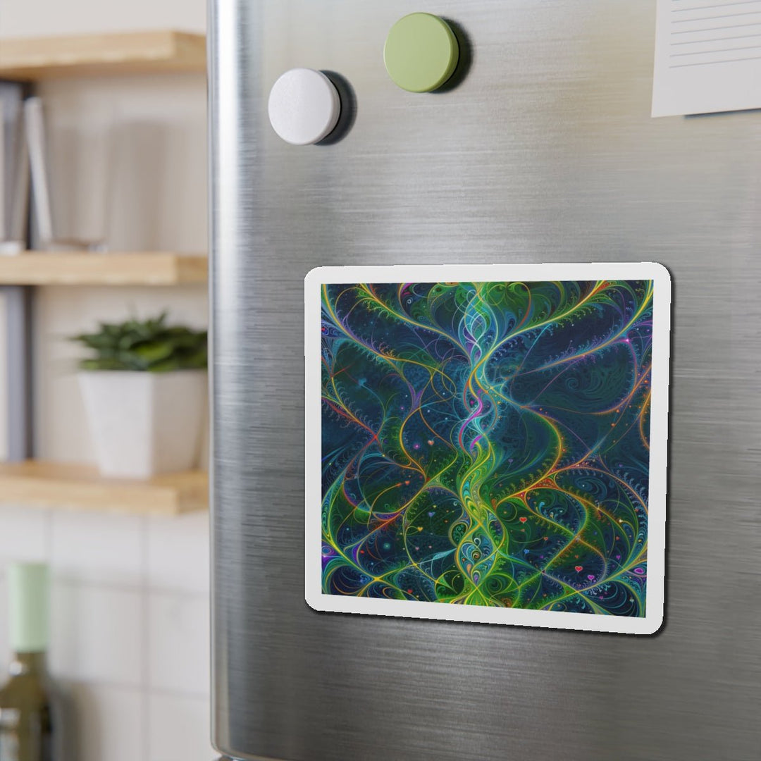 Vibrant Ethereal Swirls - Die-cut Magnet - Home Decor - g(0D·IO) - 6 × 6" - Die-Cut - 1 pc