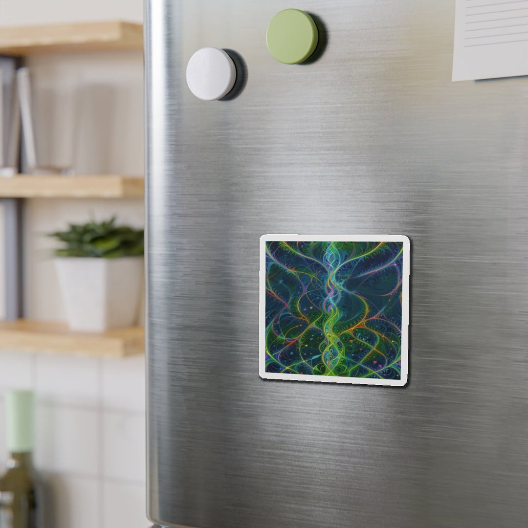 Vibrant Ethereal Swirls - Die-cut Magnet - Home Decor - g(0D·IO) - 6 × 6" - Die-Cut - 1 pc