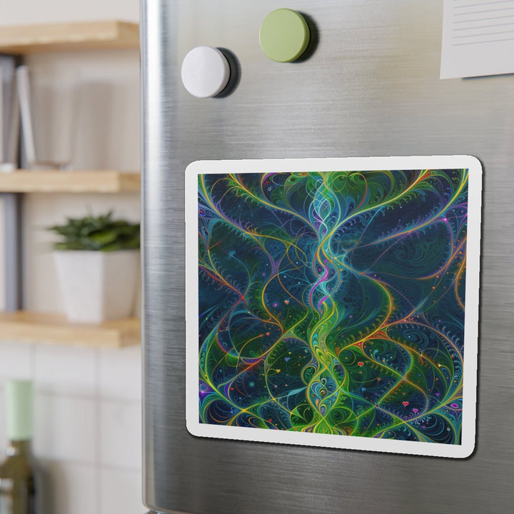 Vibrant Ethereal Swirls - Die-cut Magnet - Home Decor - g(0D·IO) - 6 × 6" - Die-Cut - 1 pc