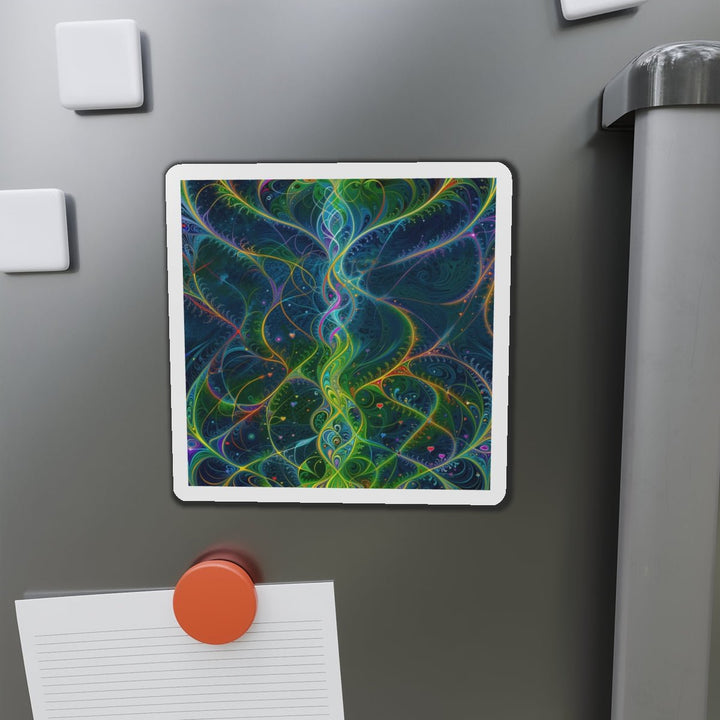 Vibrant Ethereal Swirls - Die-cut Magnet - Home Decor - g(0D·IO) - 6 × 6" - Die-Cut - 1 pc