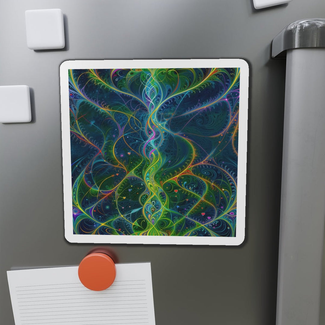 Vibrant Ethereal Swirls - Die-cut Magnet - Home Decor - g(0D·IO) - 6 × 6" - Die-Cut - 1 pc