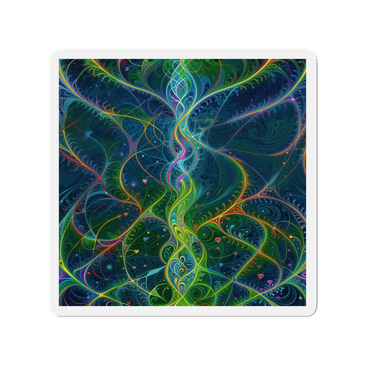Vibrant Ethereal Swirls - Die-cut Magnet - Home Decor - g(0D·IO) - 3" x 3" - Die-Cut - 1 pc