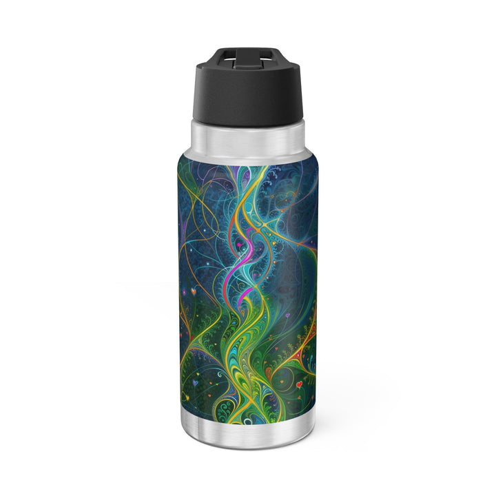 Vibrant Ethereal Swirls - Gator Tumbler 32oz - Mug - g(0D·IO) - Silver - 32oz -