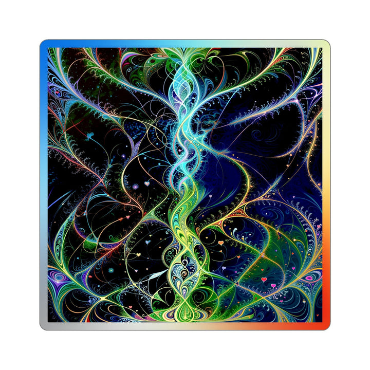 Vibrant Ethereal Swirls - Holographic Die-Cut Sticker - Paper products - g(0D·IO) - 6" × 6" - Die-Cut - Holographic