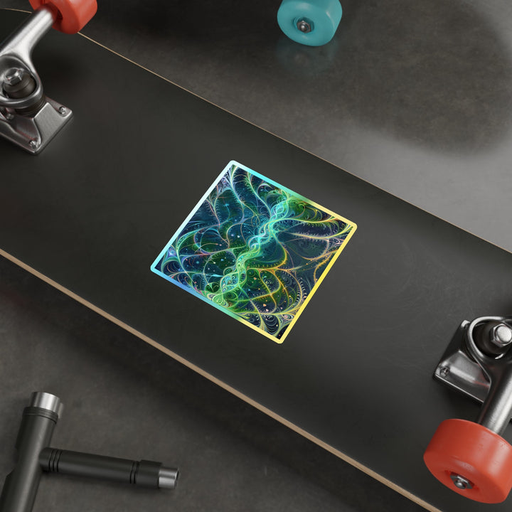 Vibrant Ethereal Swirls - Holographic Die-Cut Sticker - Paper products - g(0D·IO) - 5" × 5" - Die-Cut - Holographic