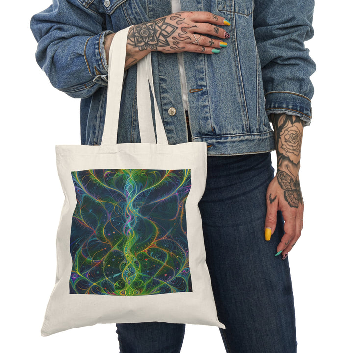 Vibrant Ethereal Swirls - Natural Tote Bag - Bags - g(0D·IO) - 15" x 16" - Natural -