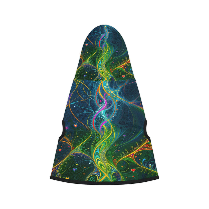 Vibrant Ethereal Swirls - Pet Hoodie - Pets - g(0D·IO) - XXS - Black Rib -