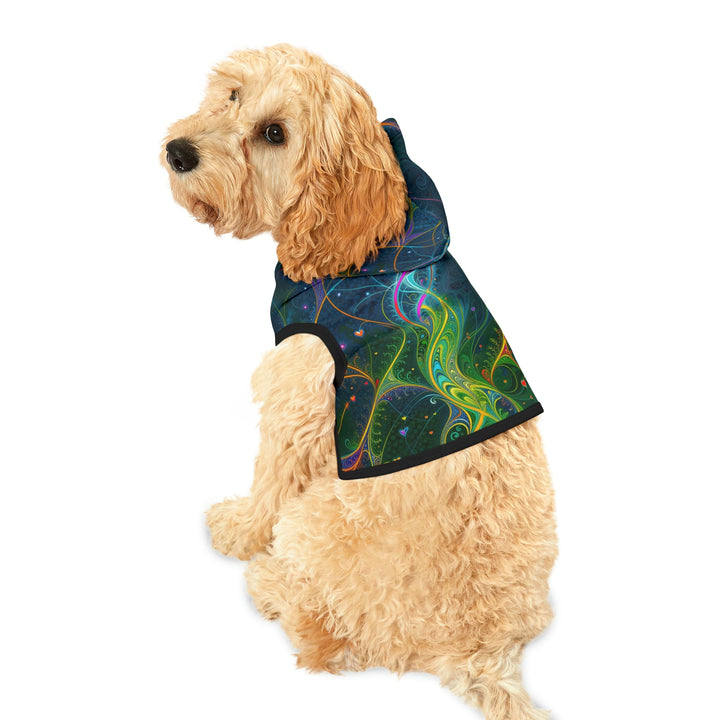 Vibrant Ethereal Swirls - Pet Hoodie - Pets - g(0D·IO) - XXS - Black Rib -