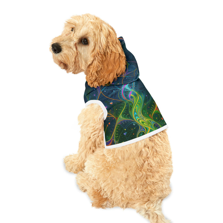 Vibrant Ethereal Swirls - Pet Hoodie - Pets - g(0D·IO) - XXS - Black Rib -