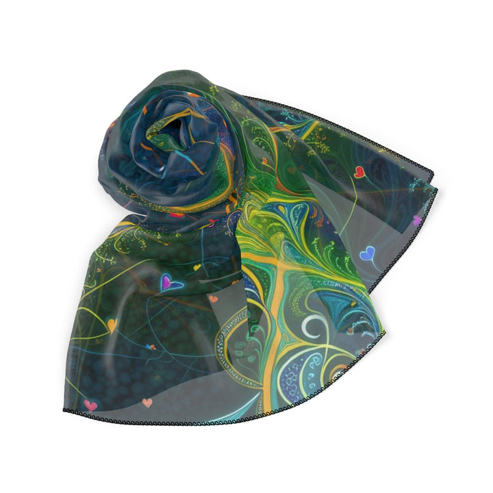 Vibrant Ethereal Swirls - Poly Scarf - Accessories - g(0D·IO) - Poly chiffon - 50" × 50" -