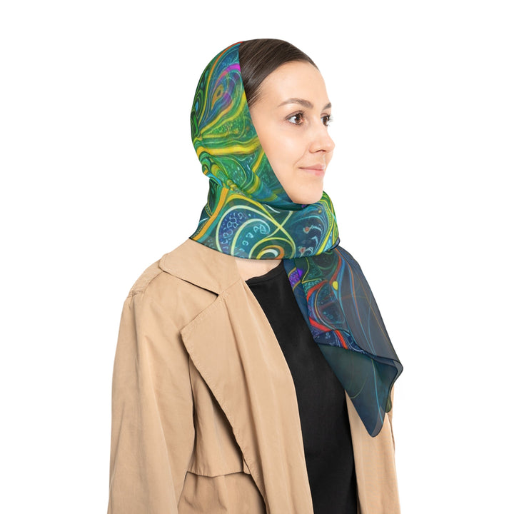 Vibrant Ethereal Swirls - Poly Scarf - Accessories - g(0D·IO) - Poly chiffon - 50" × 50" -