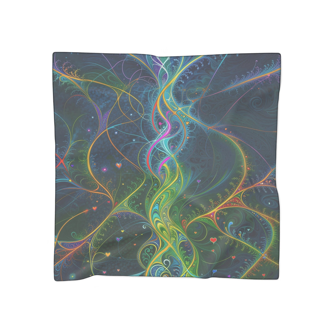 Vibrant Ethereal Swirls - Poly Scarf - Accessories - g(0D·IO) - Poly voile - 25" × 25" -