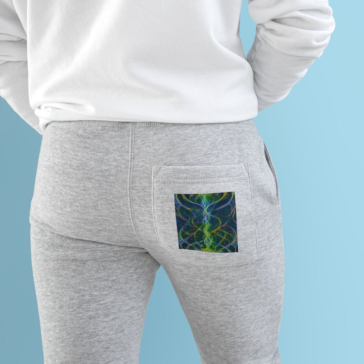 Vibrant Ethereal Swirls - Premium Fleece Joggers - Trousers - g(0D·IO) - Charcoal Heather - M -