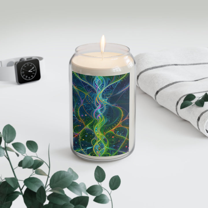 Vibrant Ethereal Swirls - Scented Candle - Home Decor - g(0D·IO) - Vanilla Bean - 13.75oz -