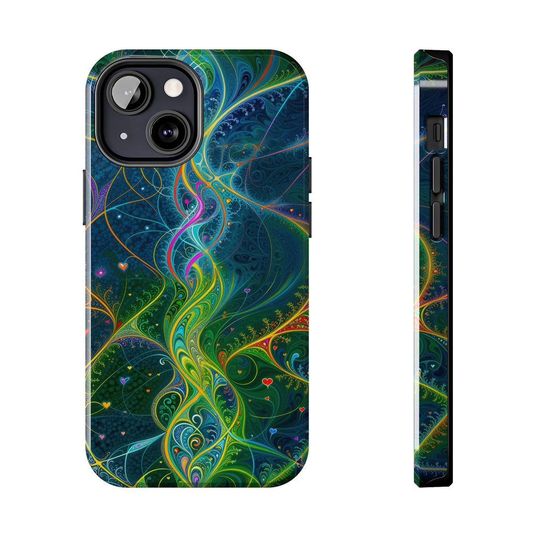 Vibrant Ethereal Swirls - Tough Phone Case - Phone Case - g(0D·IO) - iPhone 13 Mini - -