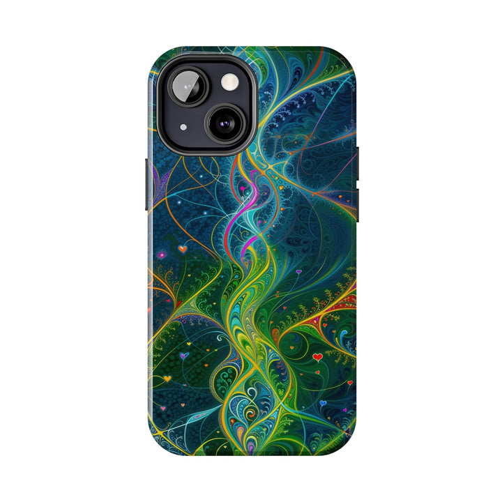 Vibrant Ethereal Swirls - Tough Phone Case - Phone Case - g(0D·IO) - iPhone 13 Mini - -