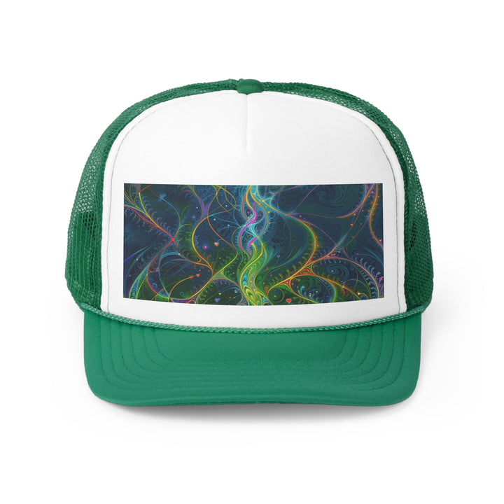 Vibrant Ethereal Swirls - Trucker Hat - Hats - g(0D·IO) - Green - One size -