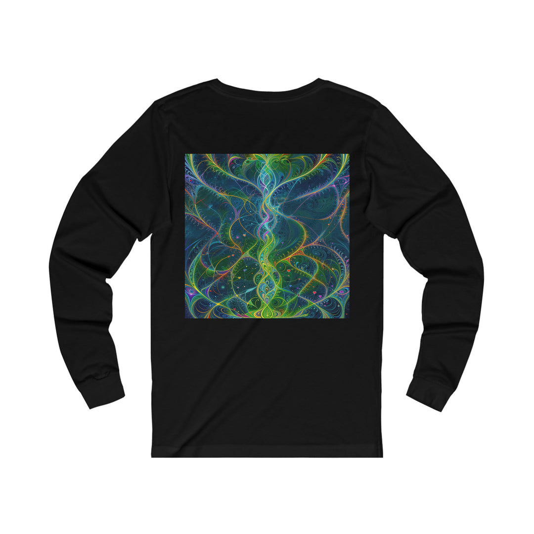 Vibrant Ethereal Swirls - Unisex Jersey Long Sleeve Tee - Long-sleeve - g(0D·IO) - S - Heather Forest -