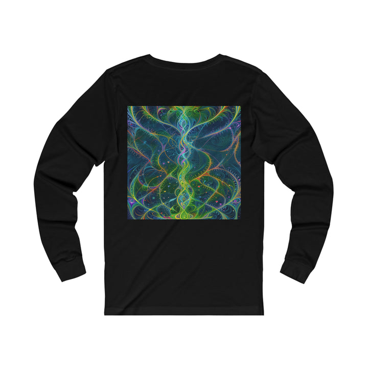 Vibrant Ethereal Swirls - Unisex Jersey Long Sleeve Tee - Long-sleeve - g(0D·IO) - S - Heather Forest -